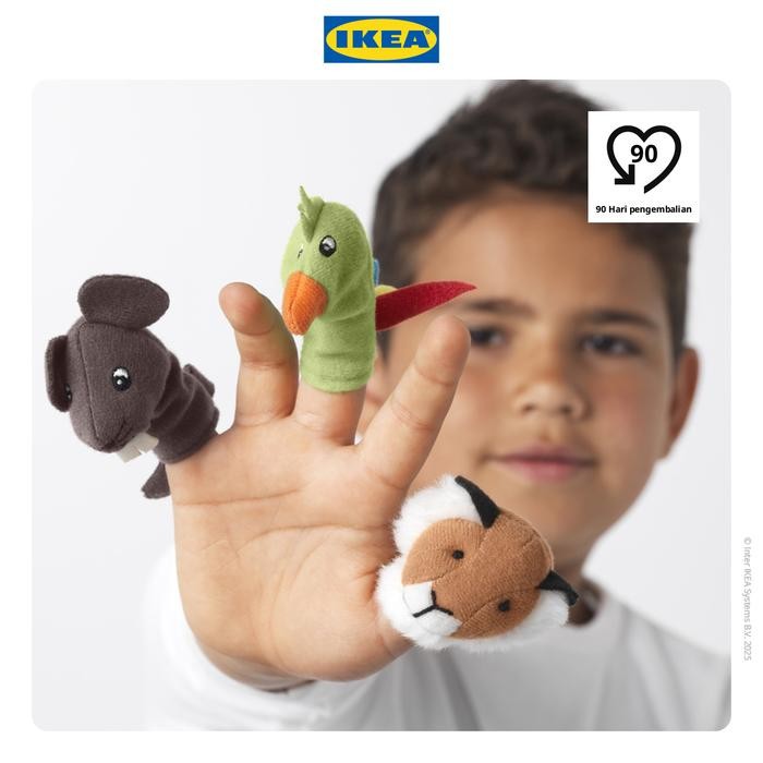 NEW IKEA TITTA DJUR Boneka Jari Berbagai Hewan Isi 10pcs