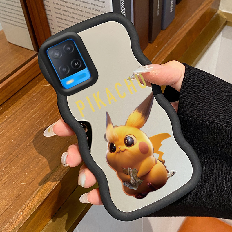 Casing Untuk OPPO A54 Case Casing pola Peri Kuning Kesing HP Silikon Softcase Macaron Cesing cermin 