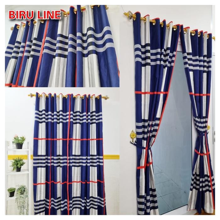 GORDEN KAMAR AESTHETIC - HORDENG PINTU KAMAR MOTIF BIRU