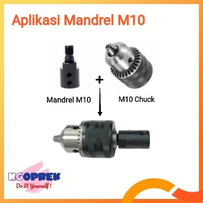 Mandrel M10 Shaft 5/6/6.35/8//10/12/14/16 mm Konektor Dinamo M10