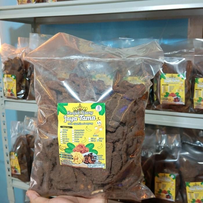 

Keripik Pisang Kepok Lampung Varian Rasa Irisan Panjang Coklat & 1kg - Kering, Makanan, Crispy,