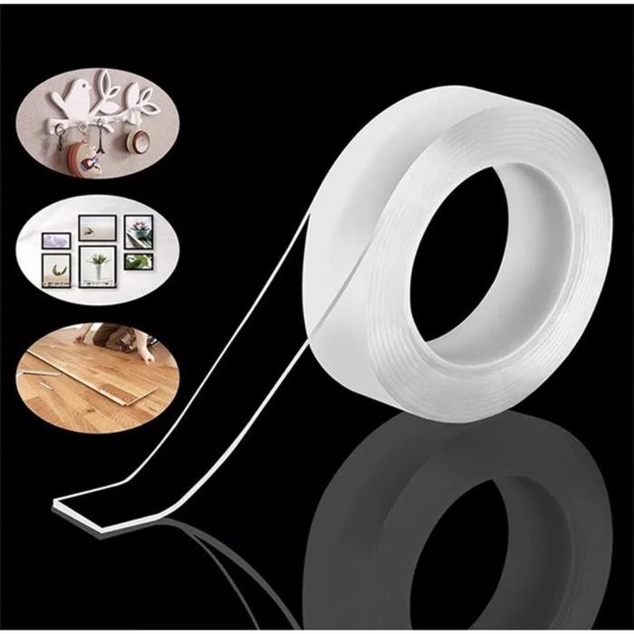 

Double Tape Nano Magic isolasi Bening 1 Meter 3M impor Roll Dobel Solatip Selotip Panjang 1M