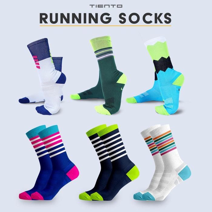 Tiento Compression Socks Sport Kaos Kaki Olahraga Running Gym Lari
