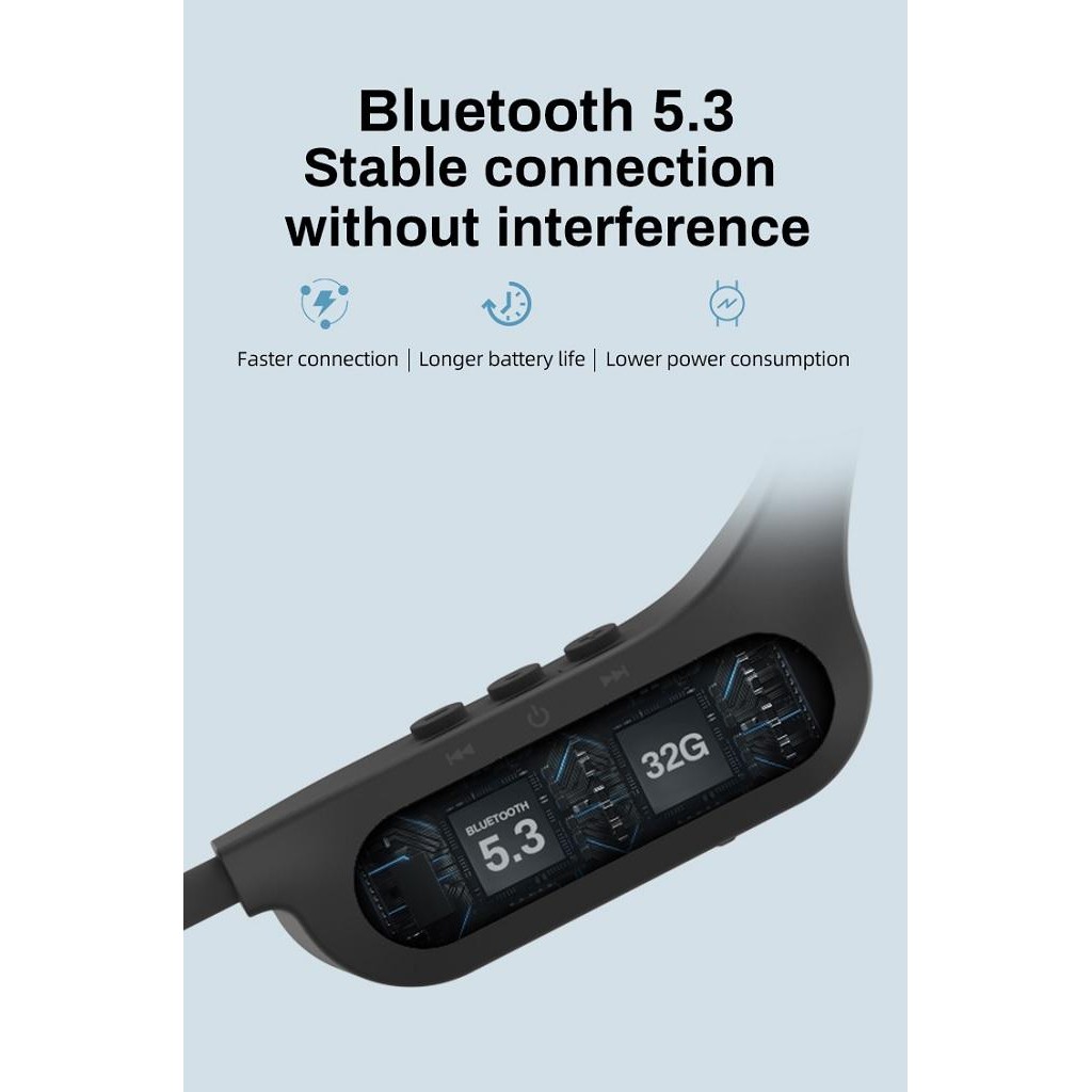 DACOM AirWings MP3 Pro - Bone Conduction Earphone Waterproof IP56 - Built-in 32GB Memory