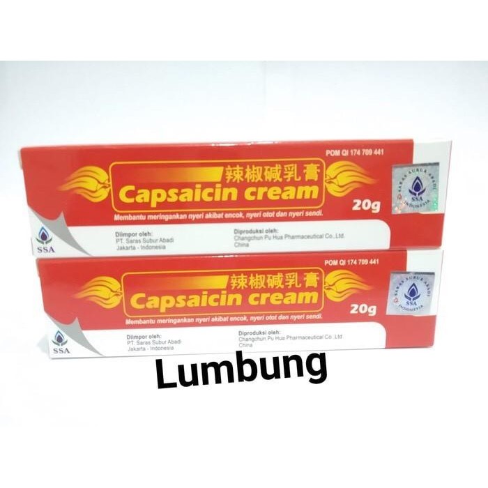 Hot Sale Salep Capsaicin Cream Encok Pereda Nyeri Otot /Sendi Dan Memar