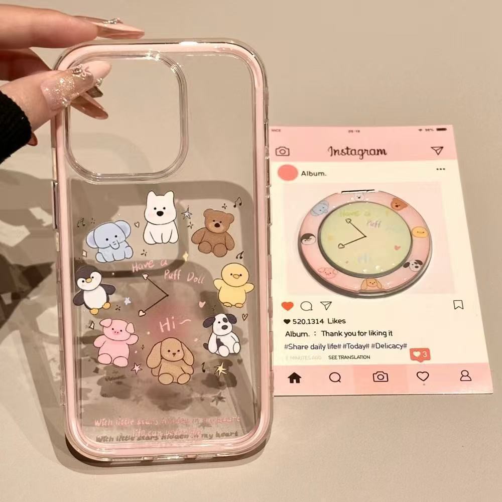 Soft Lucu Hewan Jam Case VIVO Y05 V70 FE V60 Lite Y21d Y19S Pro Y29 Y19S V50 V40 Lite V30 Pro Y28 Y2