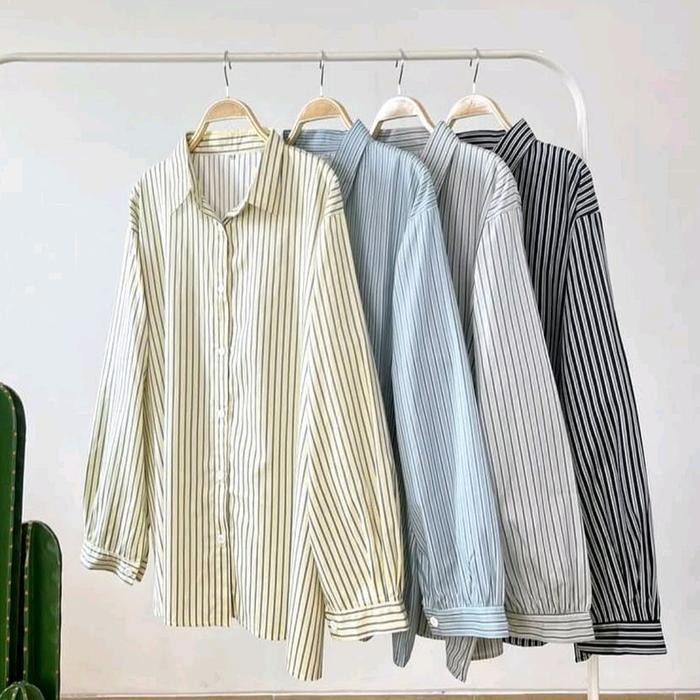 Kemeja Wanita Jumbo LD 130 140 150 Outfit Big Size Plus Size Baju Ukuran Besar *