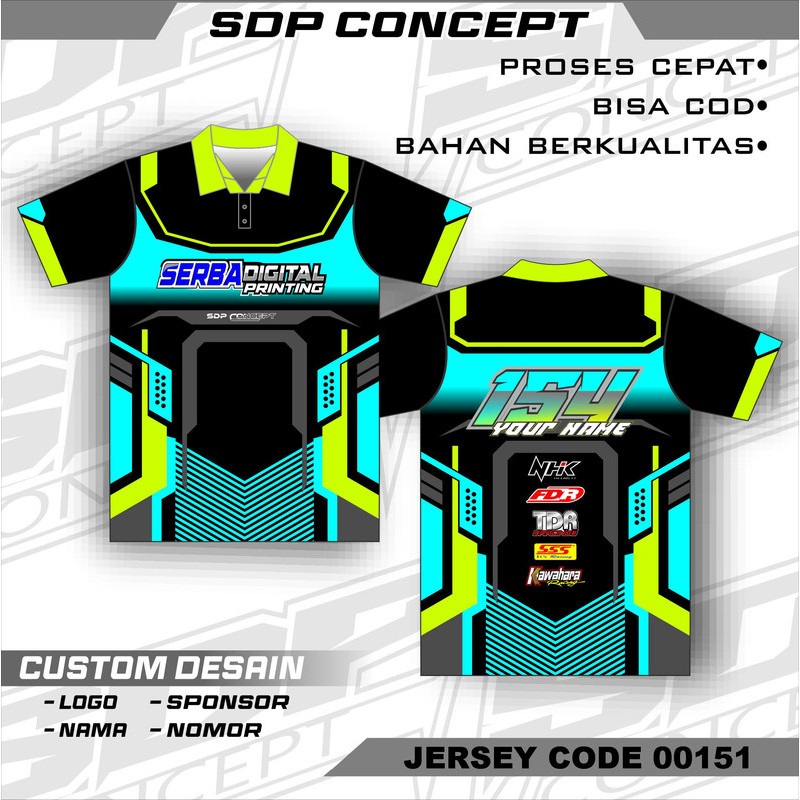 Kaos Baju Jersey Racing – Full Printing Custom Futsal Bola Basket Sepeda MTB Touring – Lengan Panjan