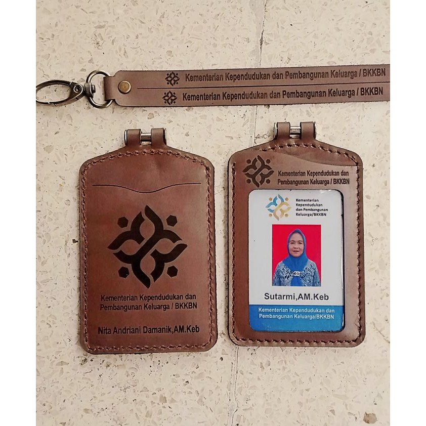 

ASLI etag Lanyard ID Card er kulit sapi asli custom a dan kantor READY STOCK