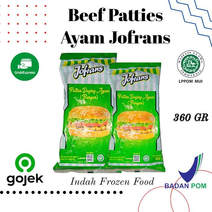 

(Allthebest) Jofrans Burger Patties Ayam Burger Frozen 360 GR