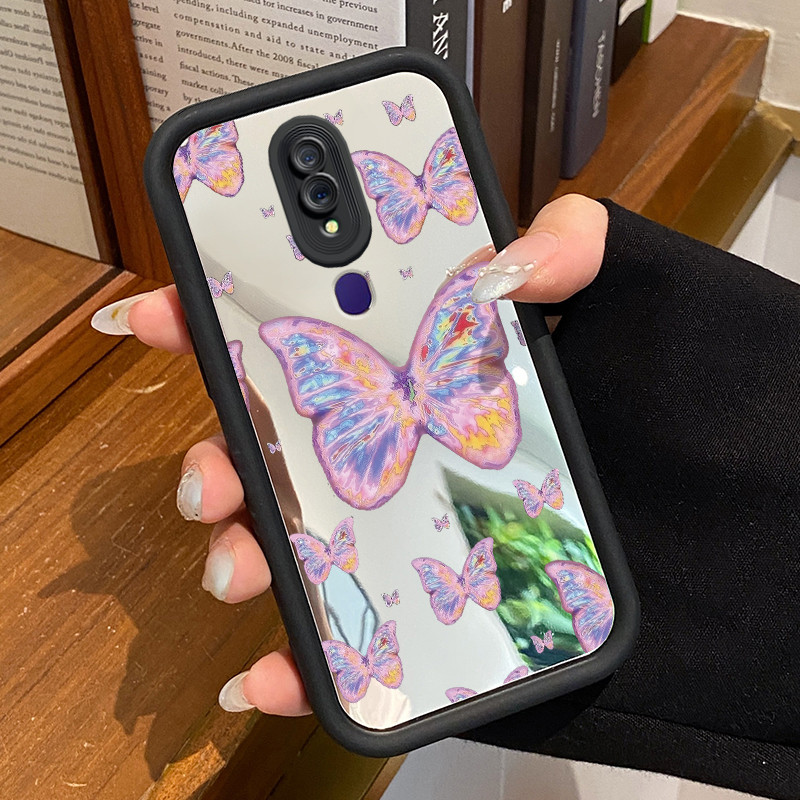 Casing Hp OPPO F11 F11 Pro A9 2019 A9x Case Cesing warna-warni ungu kupu-kupu Silikon HP Kasing cerm