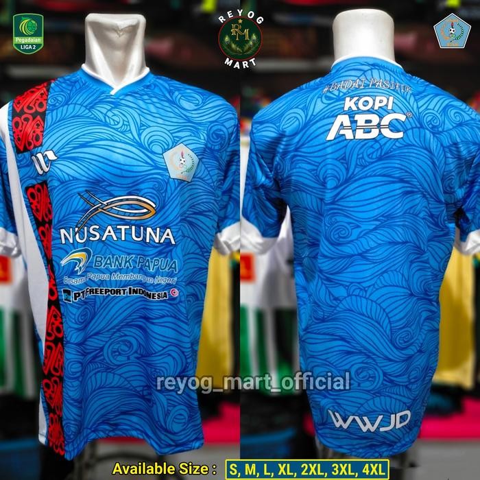 JERSEY PSBS BIAK HOME 2023 / 2024 LIGA 2 PEGADAIAN BIRU PRINTING LOKAL