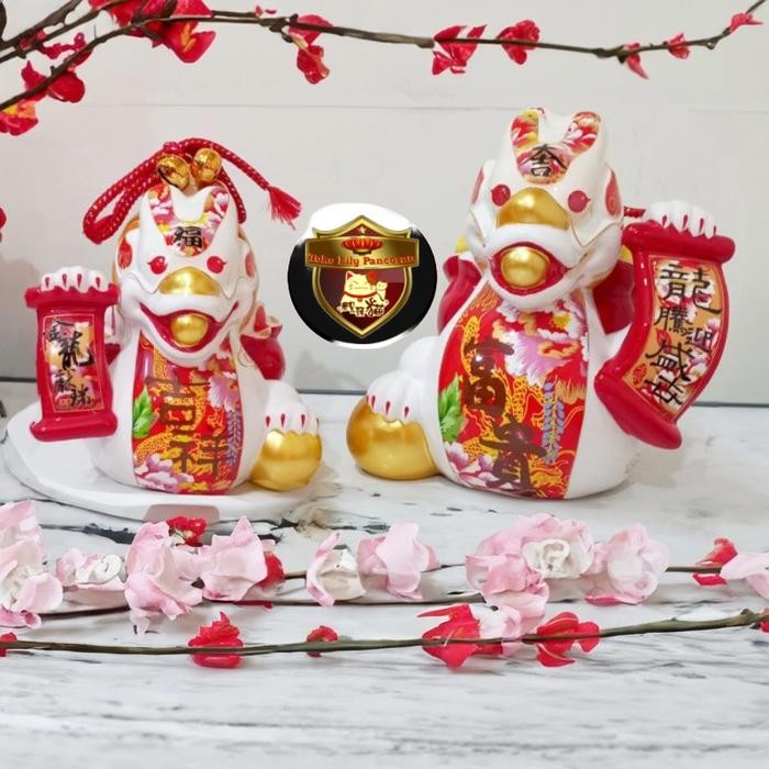 Ready Stok Figurine Naga Keramik / Pajangan Imlek Naga 2024 / Patung Imlek Naga