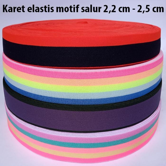karet elastis 2,5 cm motif salur