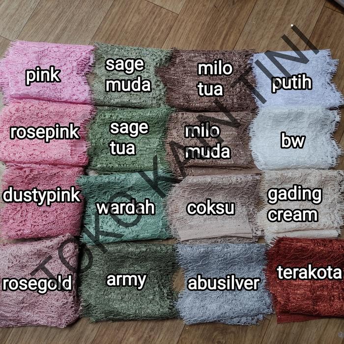 kain renda brokat/renda brukat/renda paris/lace shriming/kumis kucing