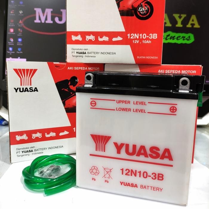 Langsung Kirim  Yuasa Battery 12N10-3B -A/ Accu Yuasa/ Aki Basah 12N10-3B-A 12V, 10Ah