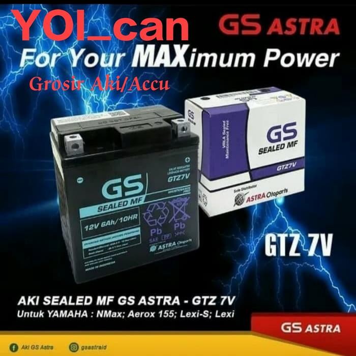 Langsung Kirim ! Aki / Accu GS ASTRA GTZ7V aki Yamaha Nmax / Accu Yamaha NMax/AEROX 155