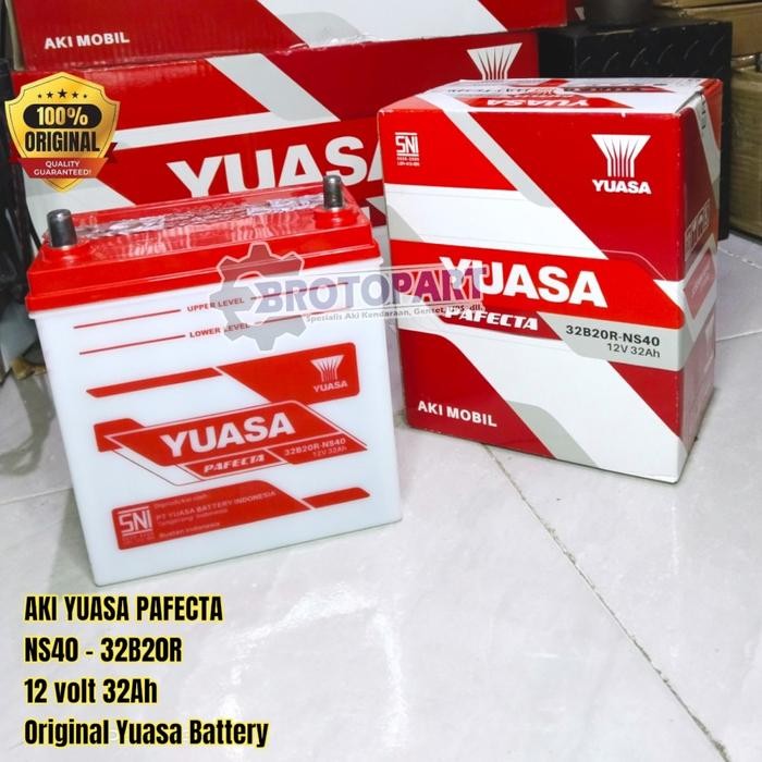 Aki Mobil Yuasa Ns40 32B20R Pafecta Accu Basah 12Volt 32Ah Original Yuasa