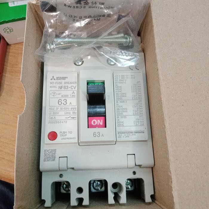 Mccb Nfb Mitshubishi Nf 63A 3Phase Nf-63-Cv Mitsubishi