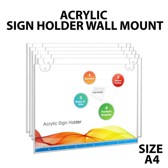 

ORIGINAL Acrylic Sign er W Mount Tempat Brosur Dinding Gantung Akrilik Ukuran A4 AC58 READY STOCK