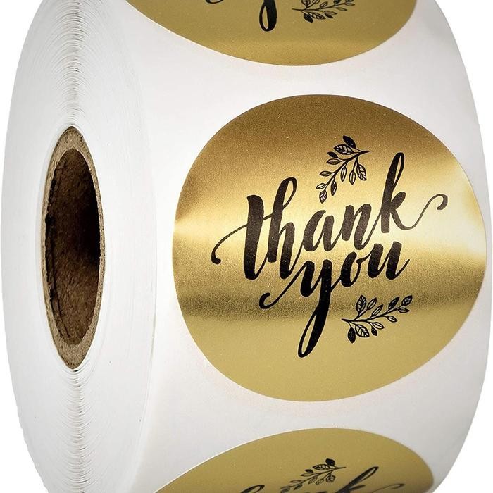 

Stiker Label Gold Silver 3.8cm, Stiker THANK YOU Happy Birthday