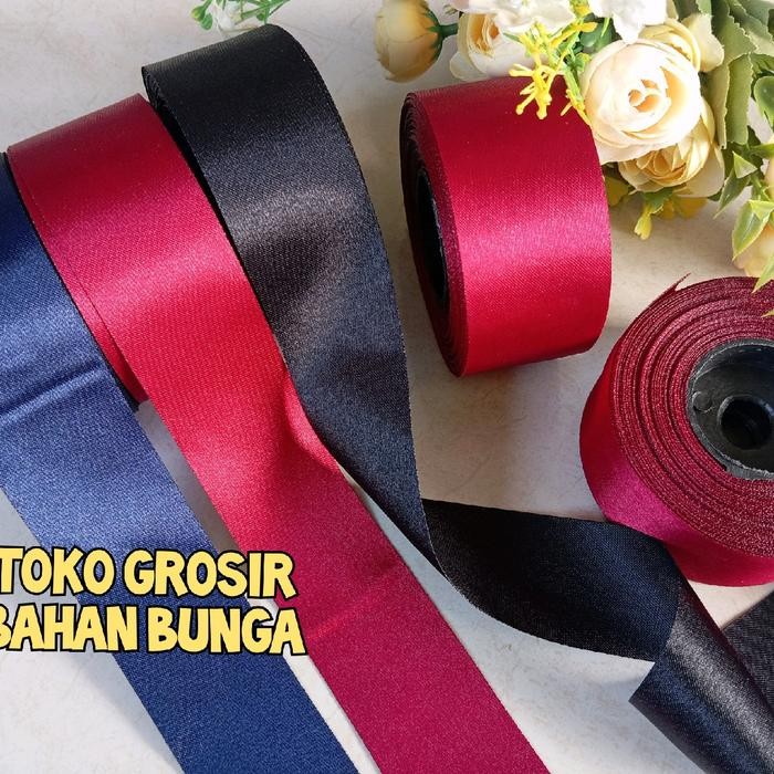 

Pita Satin 1 1/2 inch ( 4 cm) Pita Bahan Bunga Mawar - Pita Hampers - Pita Kado