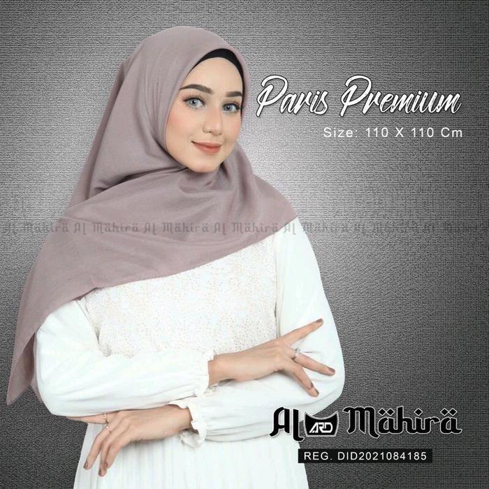 (Allthebest) Jilbab Segi Empat Polos Paris Premium Al Mahira Merah Tebal - Lembut dan Tahan Lama -