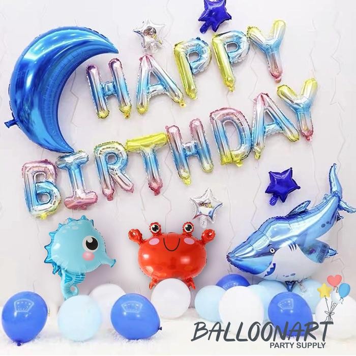 

Terlaris HAPPY BIRTHDAY GRADIEN SEA THEME/BALON FOIL IKAN/DEKORASI ULANG TAHUN ANAK SALE