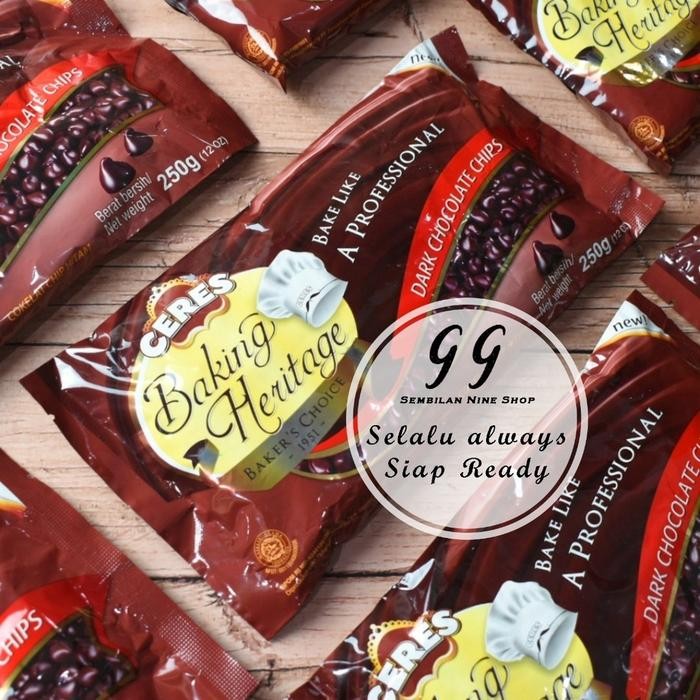 

Lecy.store2 CERES BAKING HERITAGE DARK Chocolate CHIPS 250 GRAM Cokelat Chip Hitam