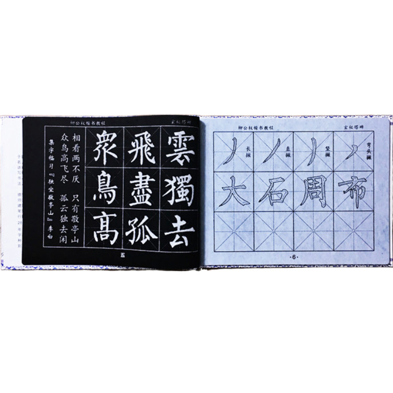 Chinese Calligraphy Copybook Yan Zhenqing Ouyang Xun Liu Gongqaun Regular Script Handwriting Brushes