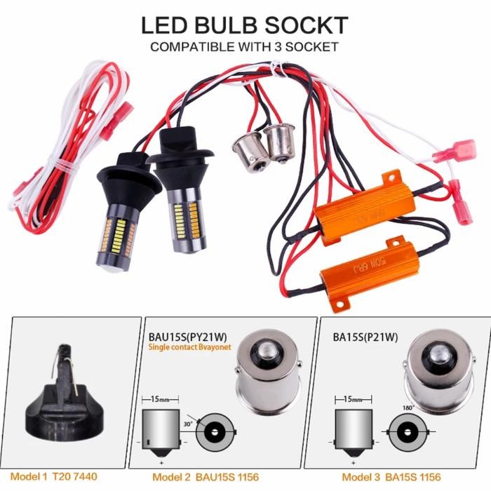 Terbagus Led Sein Mobil 2 Mode Lampu Senja/Drl 66Smd Warna Nyala Putih & Yellow