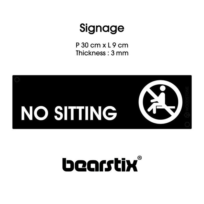 

Papan Dilarang Duduk Sign No Sitting Tanda Logo Dekor Taman Hotel Cafe