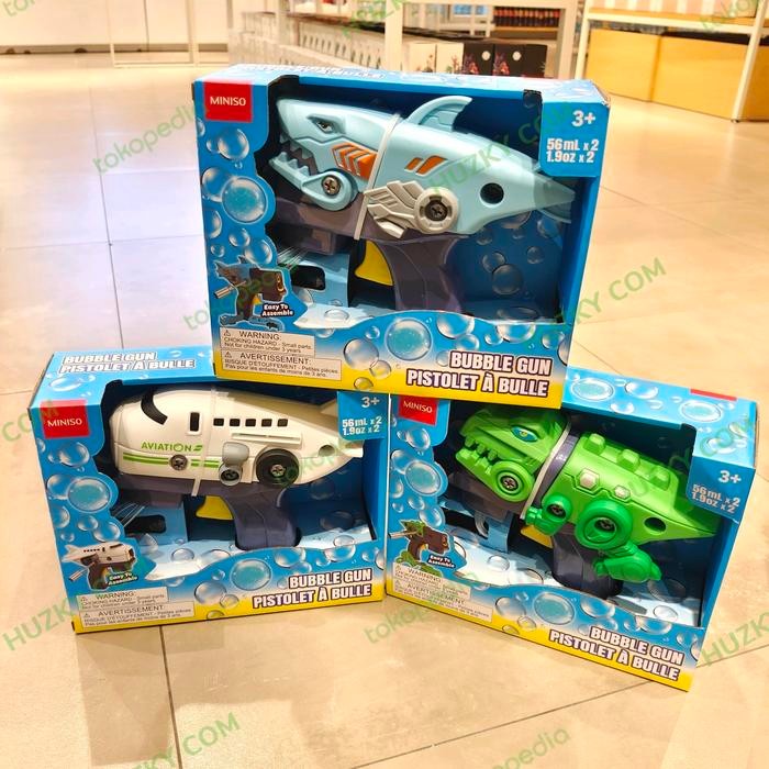 Rrady  MINISO Bubble Gun Pistol Bubble 3D Figure Shark / Dino / Airplane