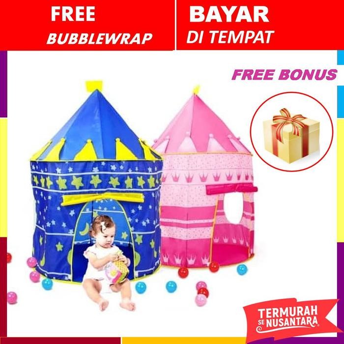 Rrady  TENDA CASTLE MAINAN ANAK TENDA ANAK PEREMPUAN JUMBO BESAR MURAH COD - Biru