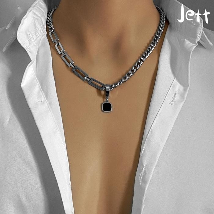 KALUNG RANTAI TITANIUM LIONTIN BLACK CLOVER / KALUNG SILVER TITANIUM COWOK LAKI rantai leher lelaki
