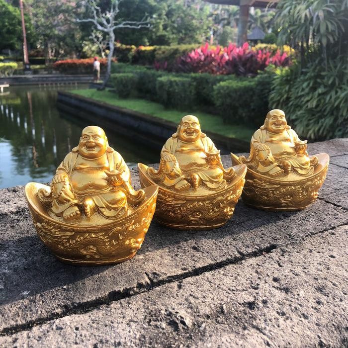 Patung Budha Tertawa gold / buda / budha *