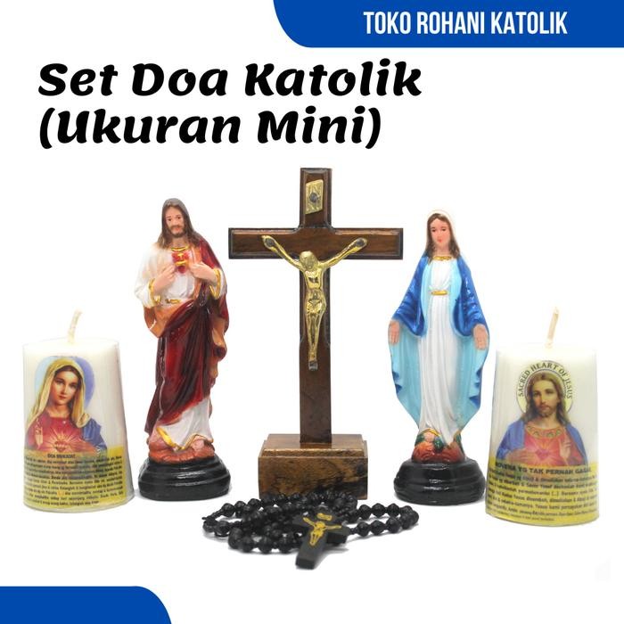 SET DOA KATOLIK (UKURAN MINI) / SALIB DUDUK KATOLIK / PATUNG US *
