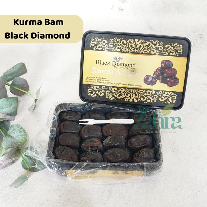 

ORIGINAL Kurma Bam Premium Black Diamond 550gr Kurma Anggur Manis Lembut Kurma Iran Asli READY STOCK