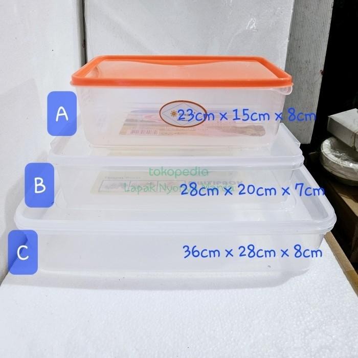 PROMO Tempat donat makanan persegi panjang plastik box