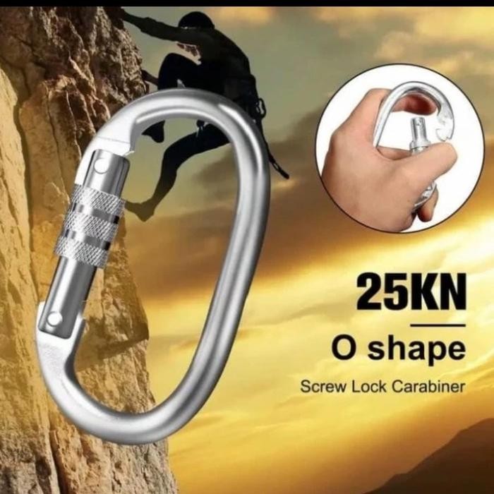 CARABINER 25 KN / SCREW LOCK CARABINER ORIGINAL MURAH PROMOO