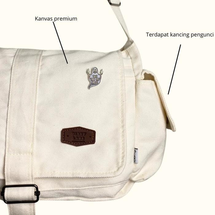 

ZW627 DiaryLabs - Tas Selempang Kanvas Slingbag DUAL Size Military Mako Pria wanita canvas bag