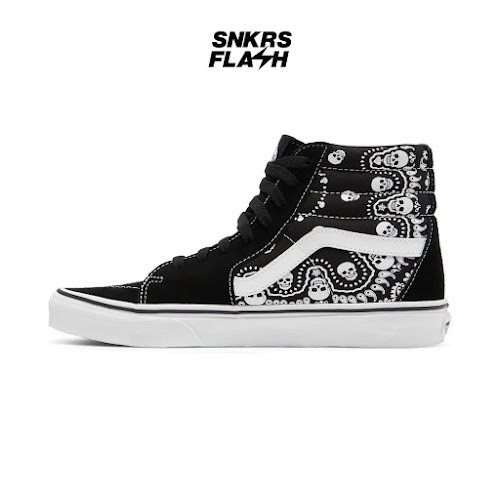 VANS SK8-HI BANDANA BLACK WHITE Sepatu Sneakers Unisex - VN0A32QGD9S - Size 36