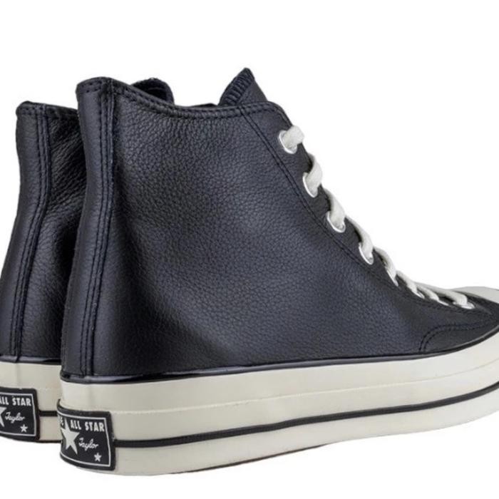 SEPATU CONVERSE CT LEATHER 70S HI BLACK WHITE EGRET