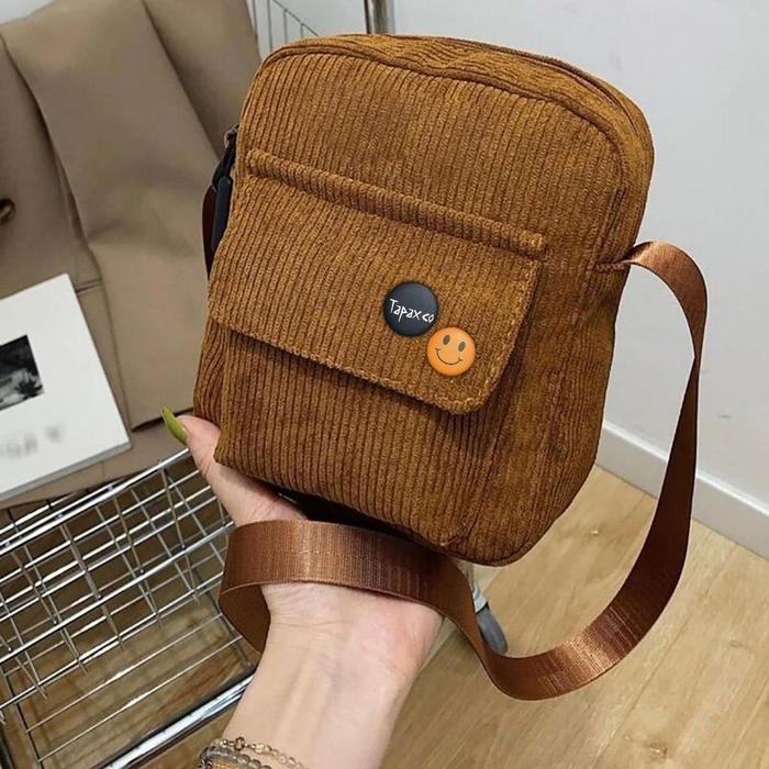 

QF528 Tapaxco Tas Selempang Giva Shoulder Bags Mini Slingbag Uniseks Tas Pria Wanita Corduroy s