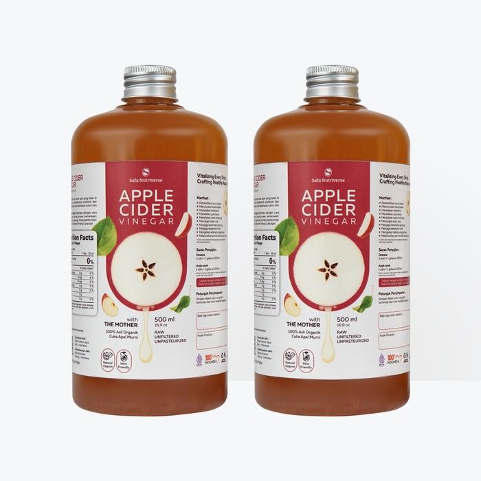 

Cuka Apel Organik With Mother 750ml - 1.000 ml dengan Inang Cuka