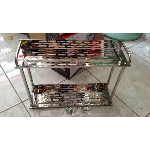 Rak 2 Susun Stainless Tempat Sabun 40Cm