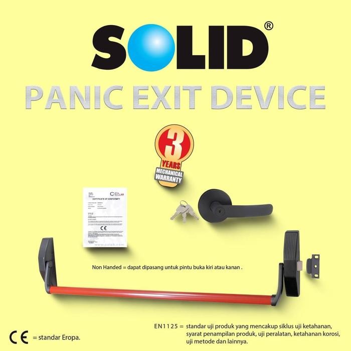 Panic Bar Solid PED 310+016 Red+Black/Handle Pintu Emergency/Darurat *