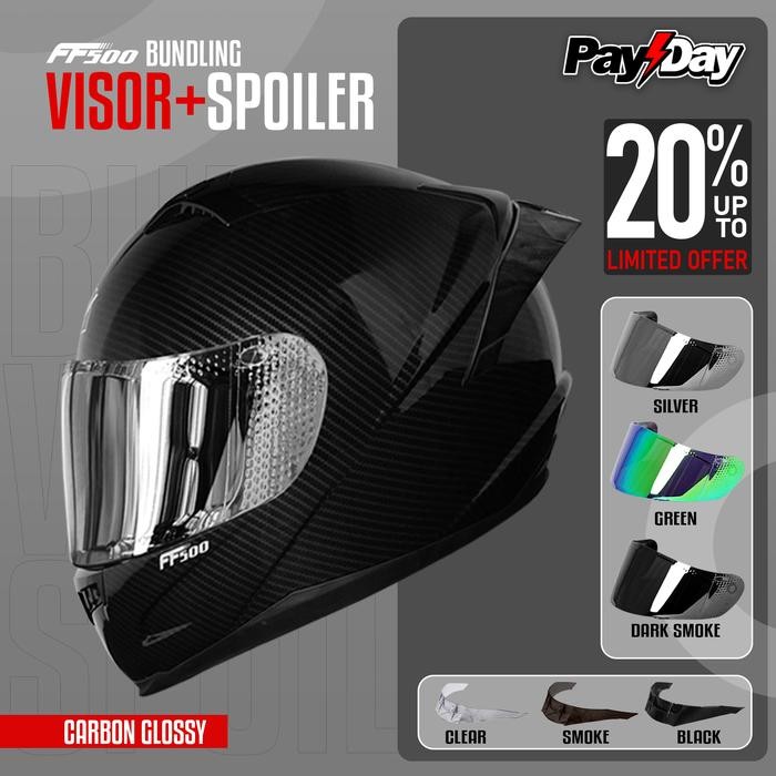 HELM RSV FF CARBON GLOSSY PAKET GANTENG - Full Face Motorcycle *