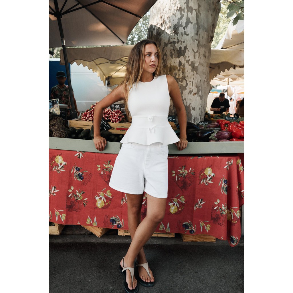 ZARA TOP RAJUTAN PEPLUM SIMPUL