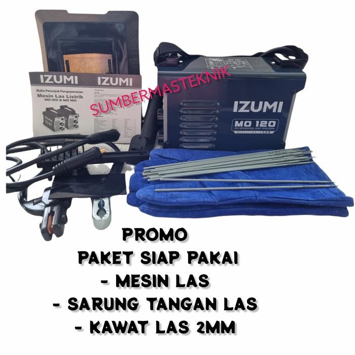 TERBARU PAKET MESIN LAS TRAVO LAS INVERTER LAS IGBT MMA 120A IZUMI MAX MO 120 TERMURAH